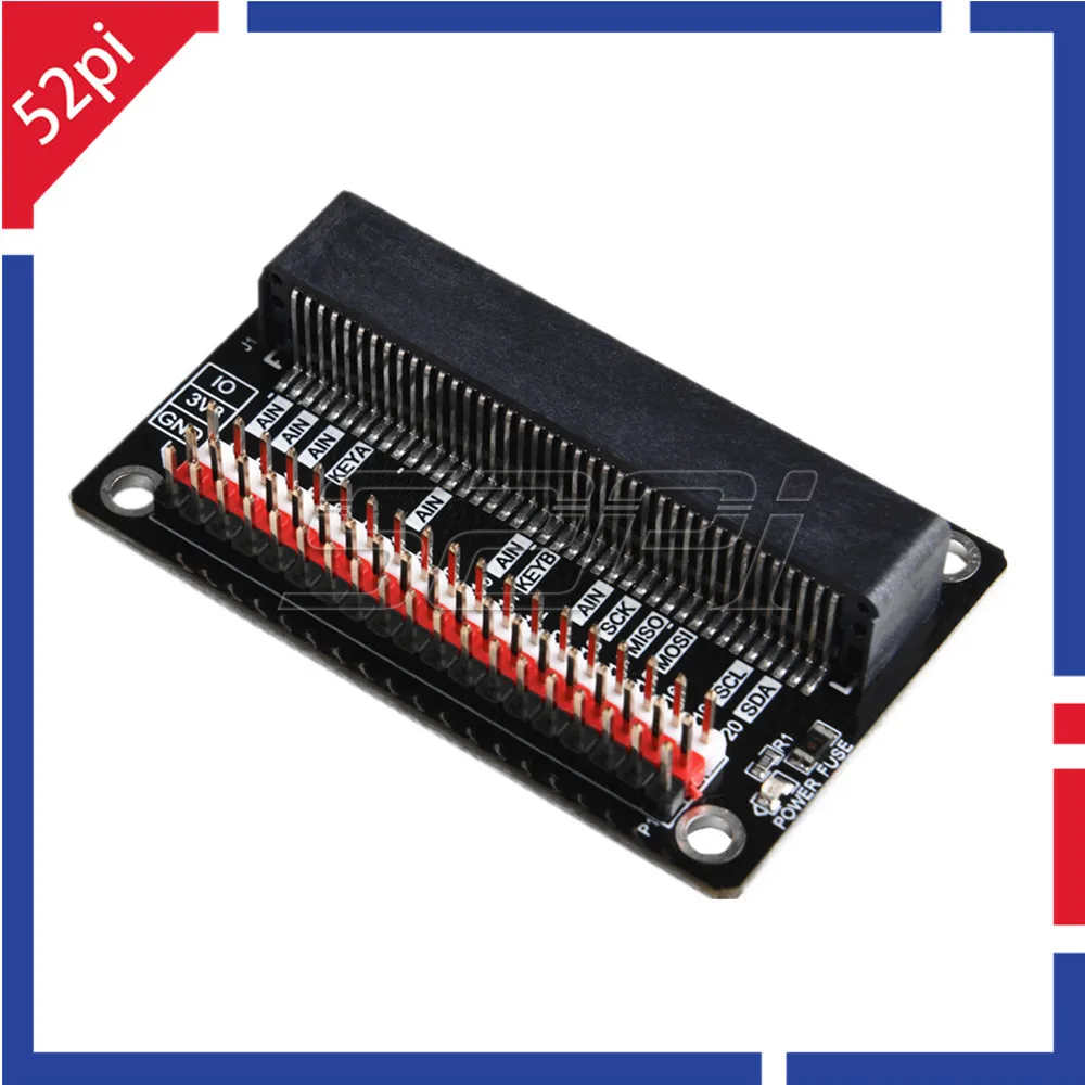 52Pi MicroBit Basic Extension Expension Breakout Board Vertical / Horizontal Version for Raspberry Pi 3B+ (Plus)/3B/2B