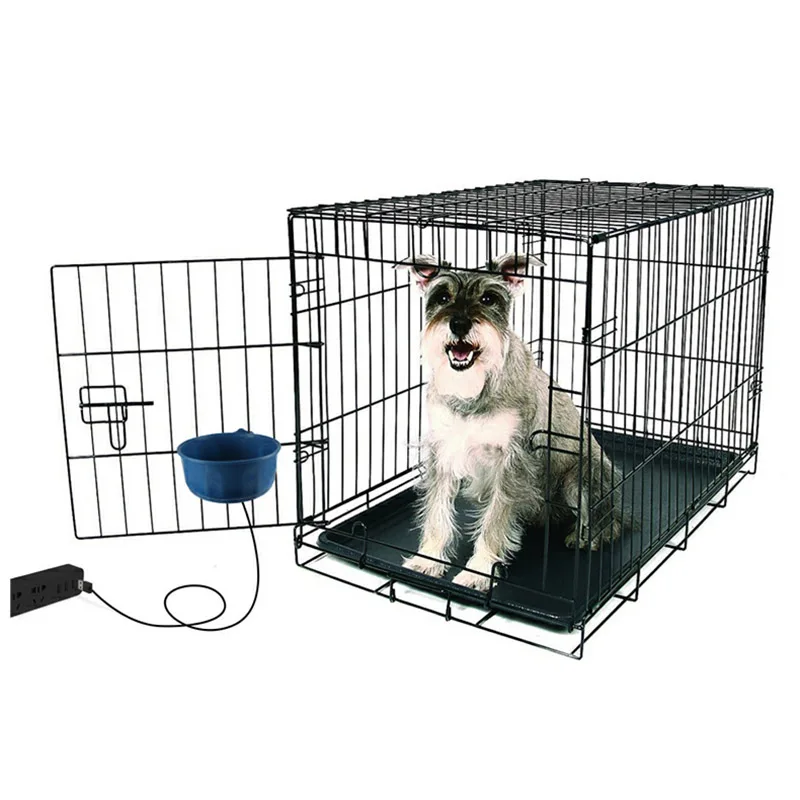 Winter Heating Suspended Pet Feeder Crate Bowl For Puppies Pet Dog Cat Bowls Food Water Insulation Bowl Food Container For Cage