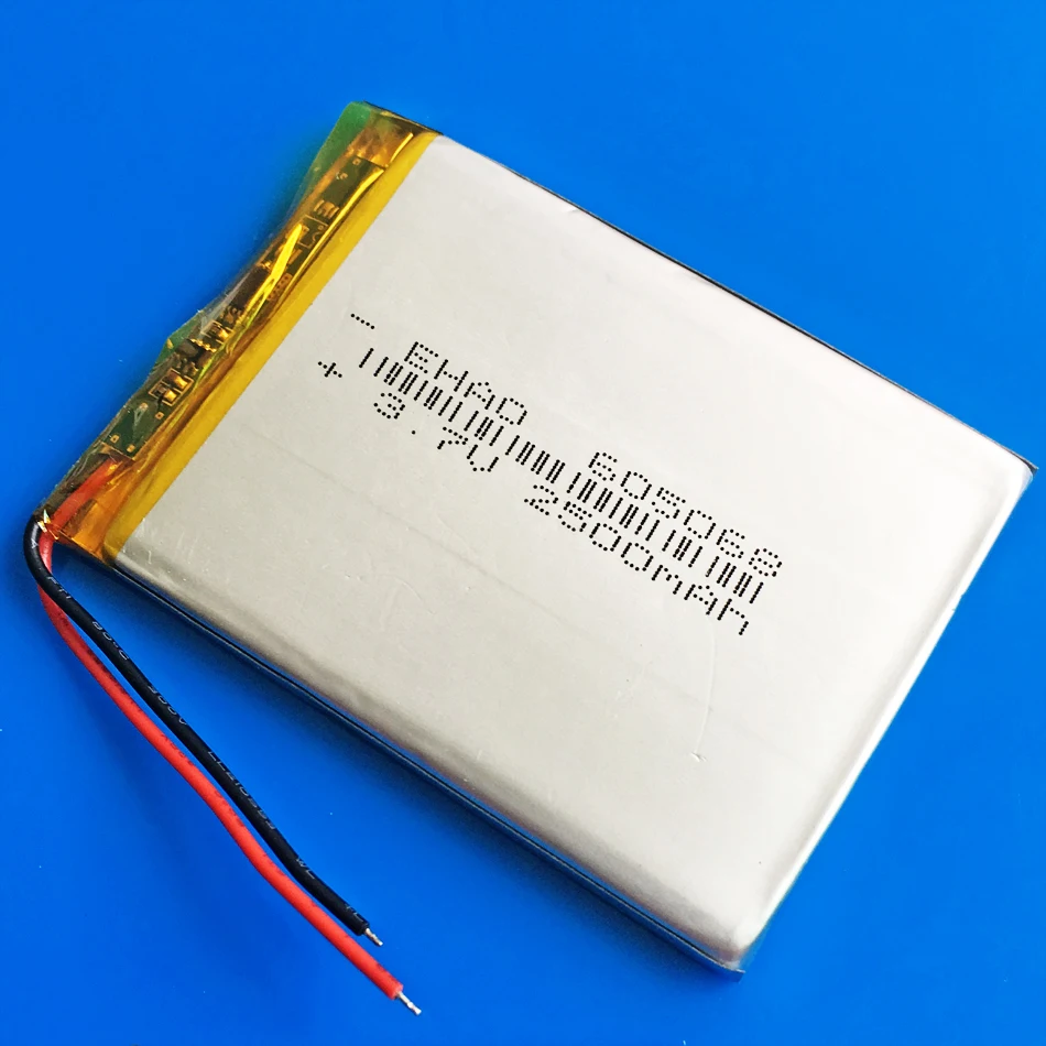 Литий-полимерная аккумуляторная батарея 3,7 2500 В 605068 мАч для GPS DVD PAD Power Bank, электронная книга, камера, планшет, ПК, ноутбука, динамик