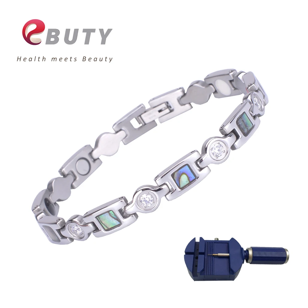 EBUTY Shell Design Bracelet Titanium Energy Magnet Bracelets FIR Germanium Curling Bangles Health Gift