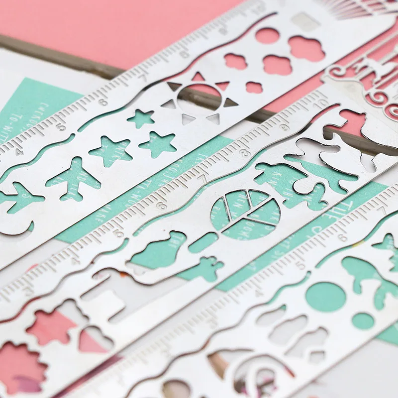 Uroczy kawaii szablon do malowania, linijka, wzory DIY, album na zdjęcia dla dzieci, ręcznie robione materiały, szablon do malowania, narzędzia dekoracyjne.