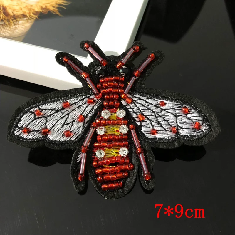 Manuale nail bead paillettes patch stick insect applique zona del ricamo abbigliamento decorazione ape patch Nail perline cucito a mano