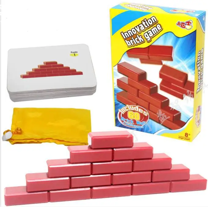 Gift for Kids Quality 3D Brain Teaser Brick Puzzle Game for Children with 60 Mind Challenge Cards