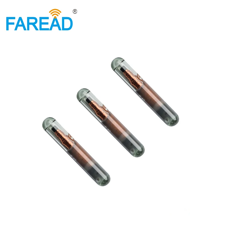 100pcs Rfid Microchip Animal Bioglass Cattle Sheep Tag 1.25*7mm  ISO Transponder Chip Identifier for Dogs Digital Pet ID FDX-B