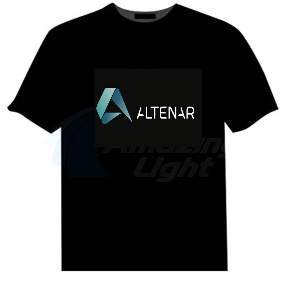 

Customized logo EL T-shirt Flashing T-shirt Sound Activated Light up and down Led T-shirt