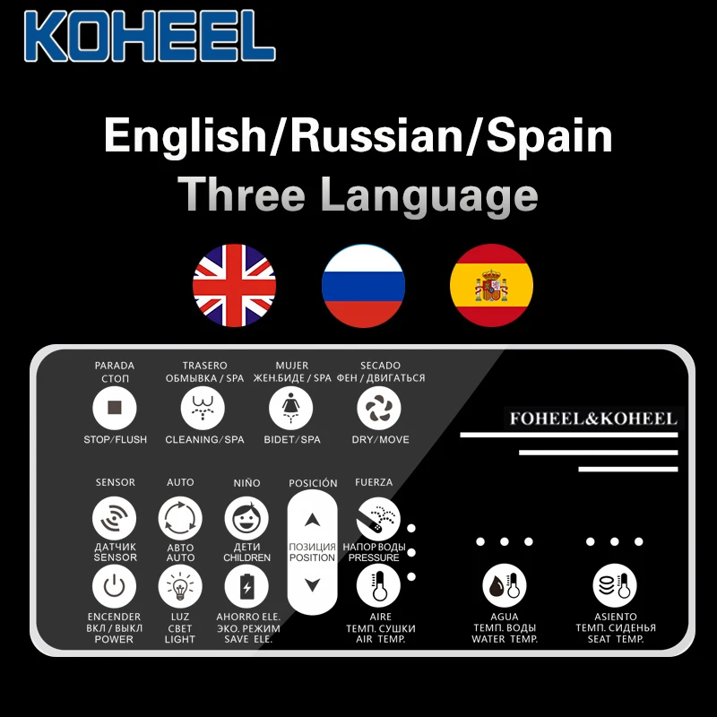 Imagem -05 - Koheel-capa Inteligente para Assento do Vaso Sanitário Luz Led Aquecimento Bidê Assento Banheiro Tampa Inteligente