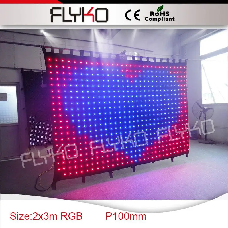 

P10 2*3m hight brightnees LED video display screen led curtain party night decoration