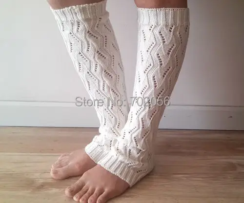 burn out leg warmers Knit Lace shark tank Legwarmers Boot Cuffs lace trim gaiters Boot Socks Crochet 5 colors #3813