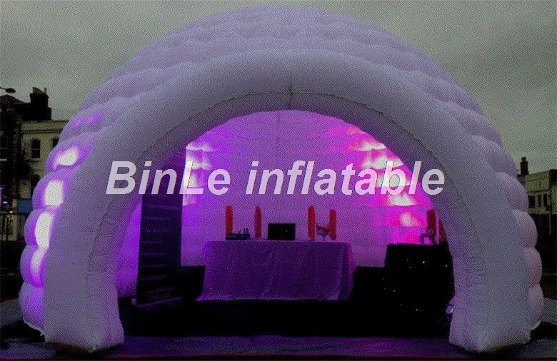 China Outdoor Lawn Event Gazebo Exhibition Booth Dome Paty Advertising White Wedding Inflatable Tent With LED Sale