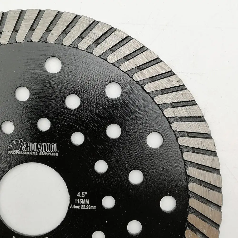 DIATOOL 20pcs 115MM Diamond Blades Whole Sales 4.5 Inch Narrow Turbo Blades With Multi Holes Fast Cutting Speed