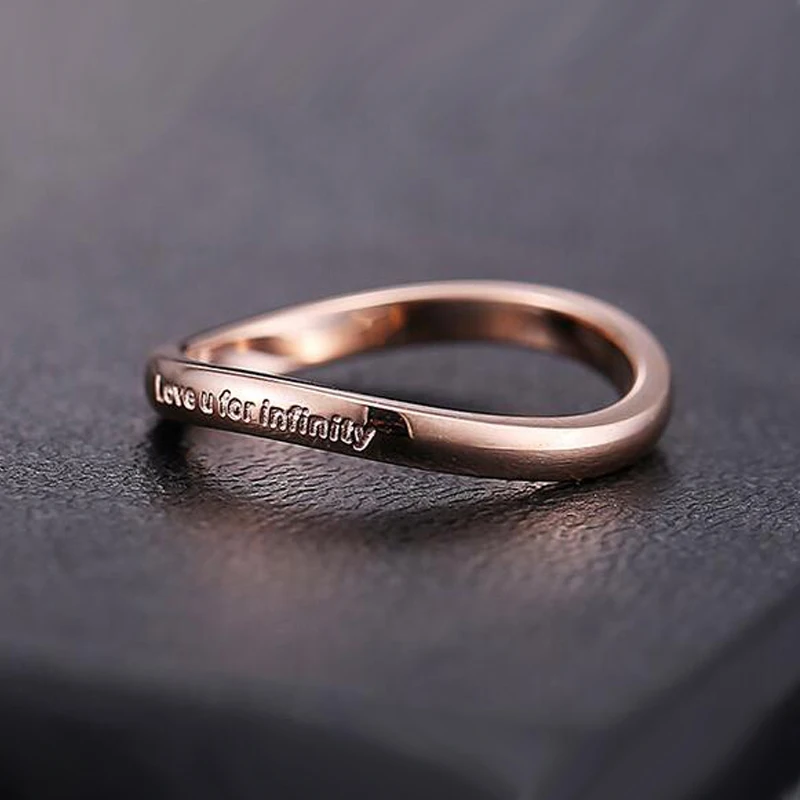 Fashion Jewelry Wholesale High Quality Love for Infinity Irregular Distortion Ring 316L Stainless Steel Woman Love Tail Ring