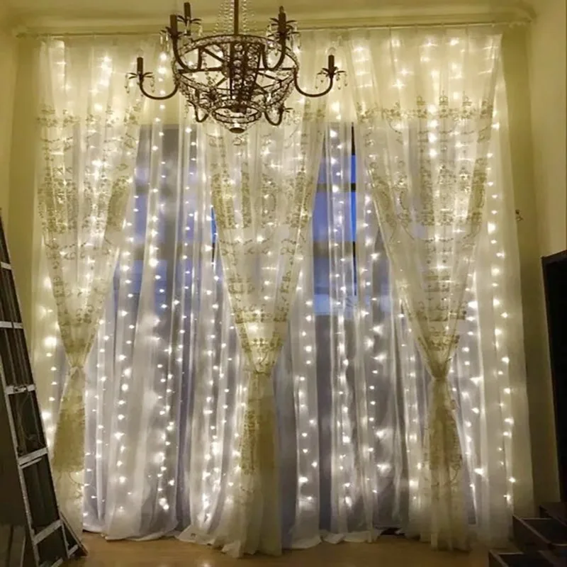 3x3m led janela cortina icicle luzes da corda luz de fadas para o natal dia das bruxas casamento