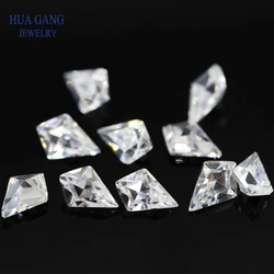 White Kite Shape Cubic Zirconia Brilliant Cut Loose Special Cut CZ Stone Synthetic Gems Beads For Jewelry 3x5-4x6mm