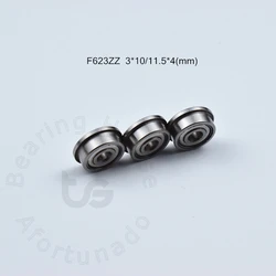 F623ZZ 10pcs 3*10(11.5)*4(mm) Flange Bearing chrome steel Metal Sealed High speed Mechanical equipment parts