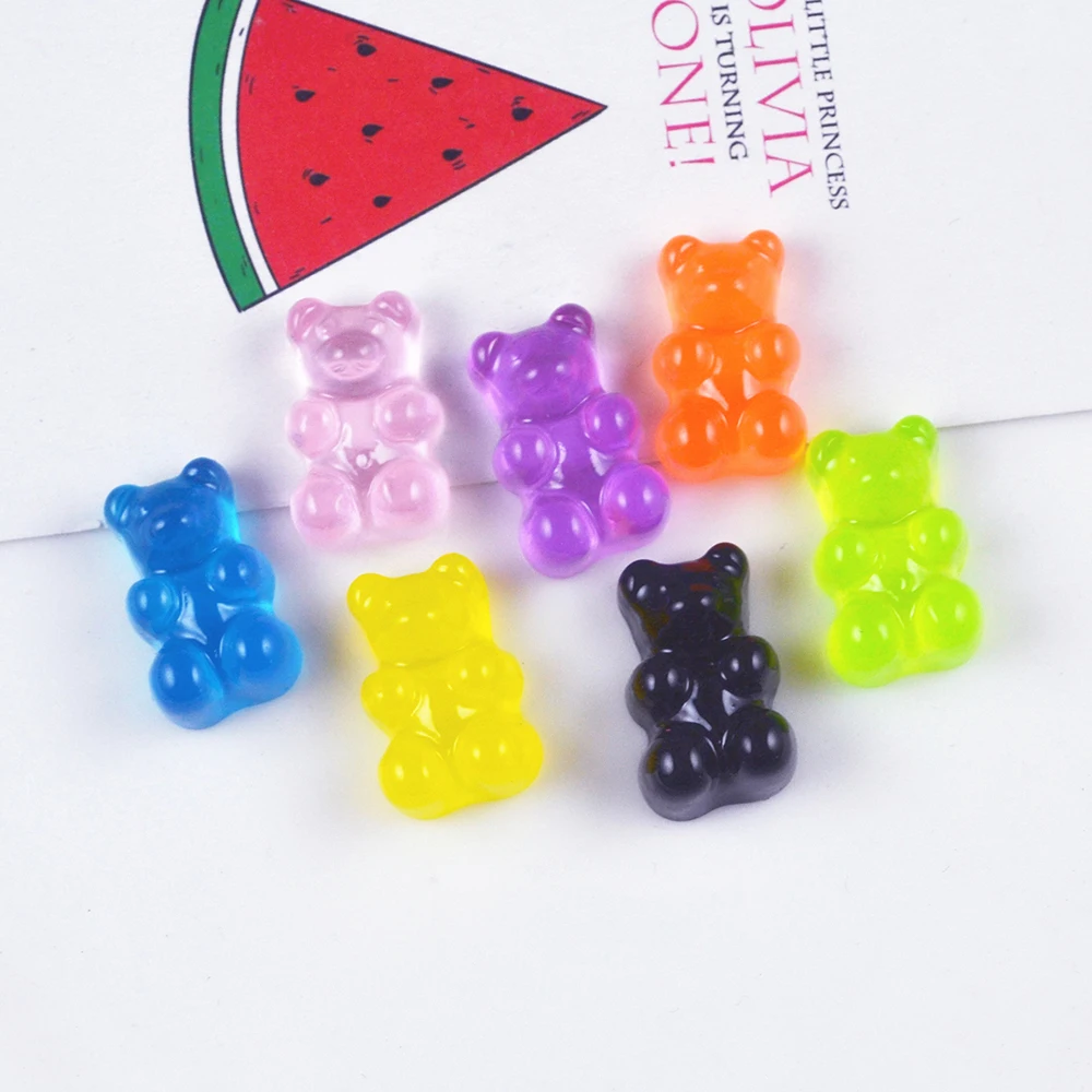 10Pcs Resin Simulated Bear Decoration Crafts Kawaii DIY Embellishments For Scrapbooking Decoration Accessories Kids Toy DIY Kit