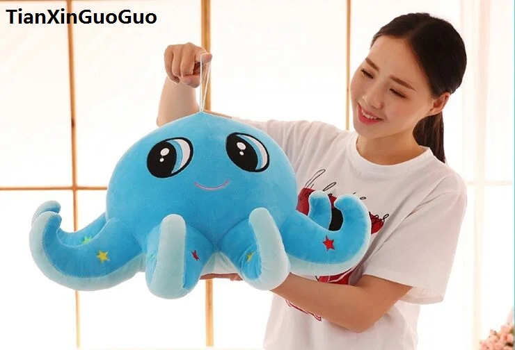 cute blue octopus plush toy large 60cm cartoon octopus soft doll throw pillow birthday gift s0890