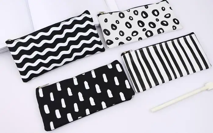 Presents Wrap Stripe Pencil Bag Pocket School Stripes Pencil Pen Organizer Bag Case Pouch Office School gift Supplies