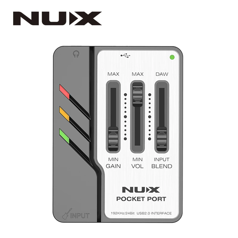 NUX Pocket Port Portable Guitar USB Audio Interface 192kHz/24bit USB Audio Interface Professional Guitar Accessories