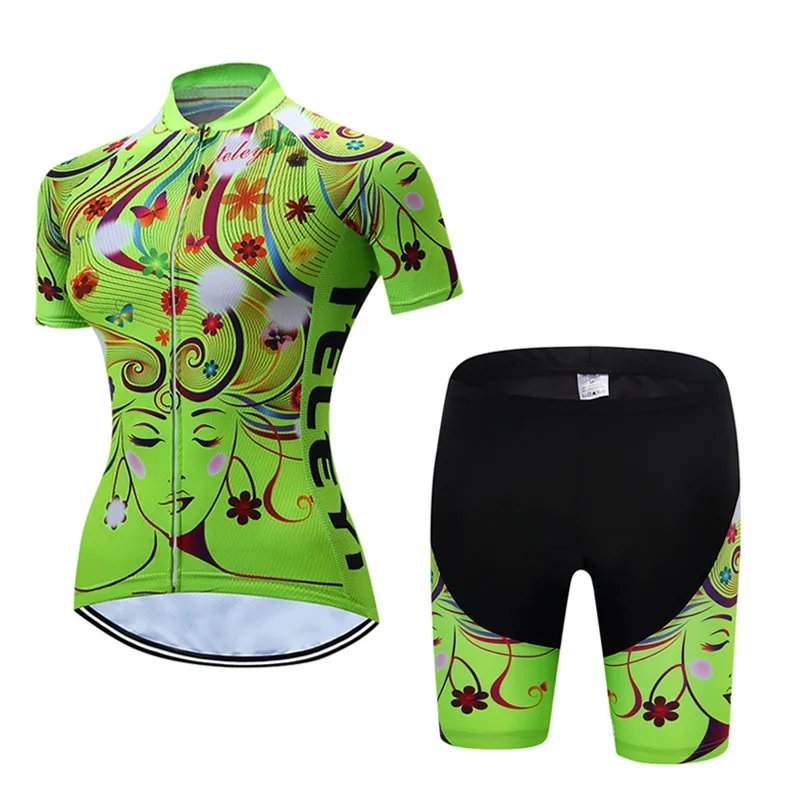 

Teleyi Pro Team Outdoor Women's Cycling Jersey Set Sport Bicycle Clothes Cycling Clothing Ropa Ciclismo Mountain Bike Jersey Set