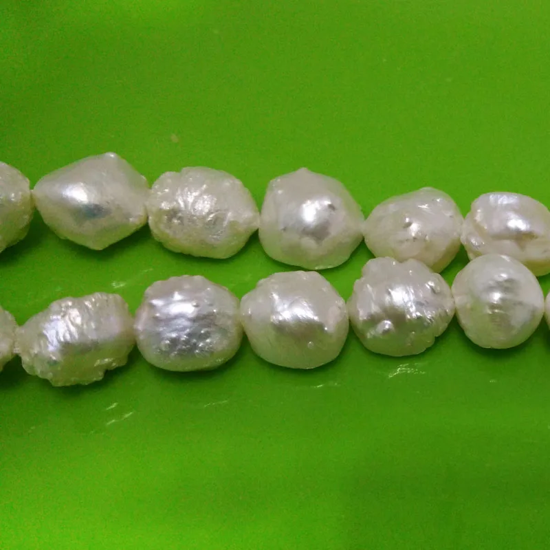 16 inches 12-13mm Natrual White Baroque Drusy Pearl Loose Strand