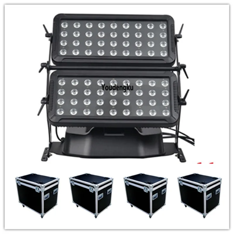 4 pieces with flightcase outdoor waterproof LED city color wall wash light 72*18w rgbwa  6in1 uv led city color light