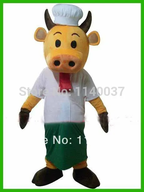 mascot Cow Cook Mascot Costume Bull Ox Cattle Calf Bovini Boeuf Chef Kitchener Character Carnival Costume