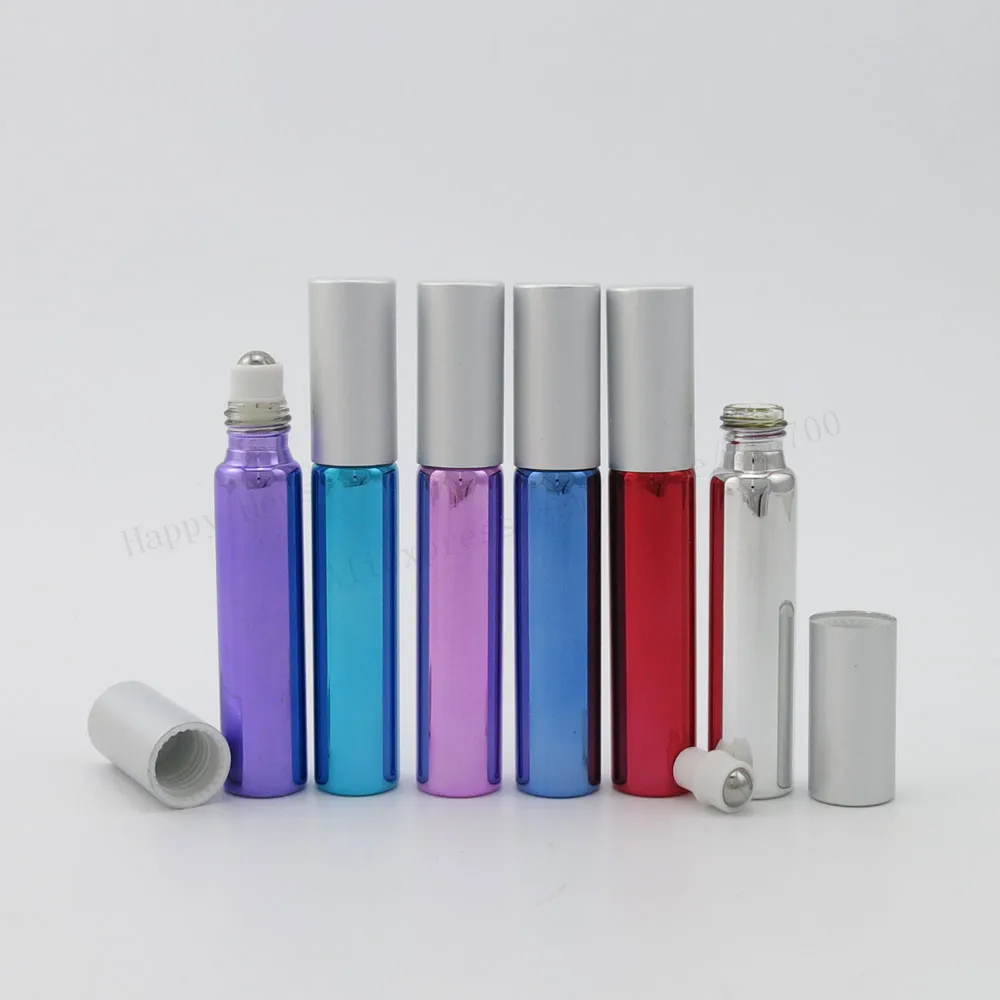 

Hot Selling 360 x 10ml UV Glass Roller Bottles For Essential Oils 10cc Metal Roll-on Bottle Empty Cosmetic Perfume Containers