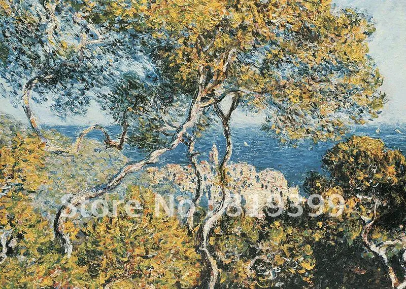 

100% ручная работа Репродукция картины маслом Claude monet на льняном холсте, музейное качество, бесплатная доставка, Borighera by Claude monet