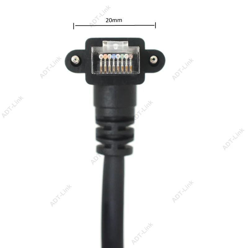 90 Degree RJ45 8P8C L Type Elbow Gigabit Ethernet Cable with Screw Fixed for Basler Haikang AVT Industrial Camera
