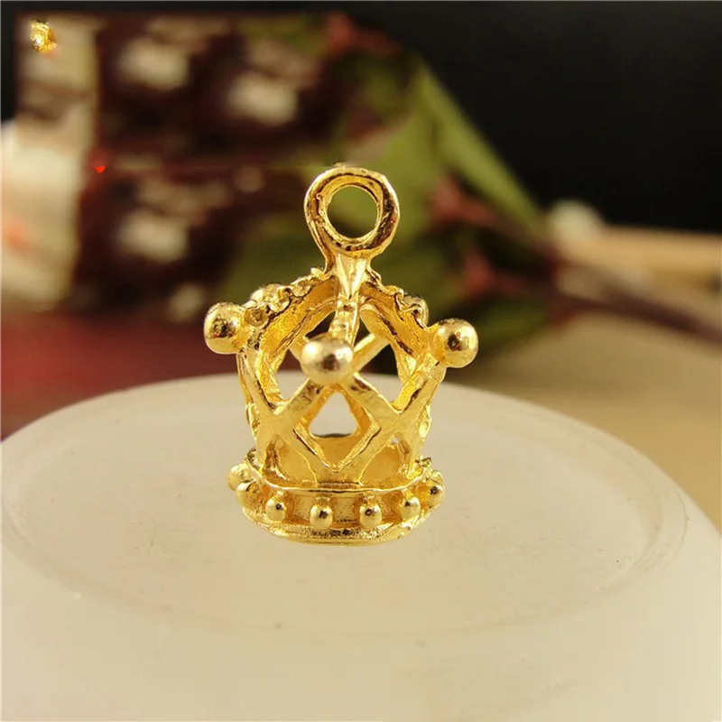 20pcs Antique Gold/Silver Color Crown Beads Connectors Charms End Beads Cap For Bracelet Necklace DIY Jewelry Making Findings