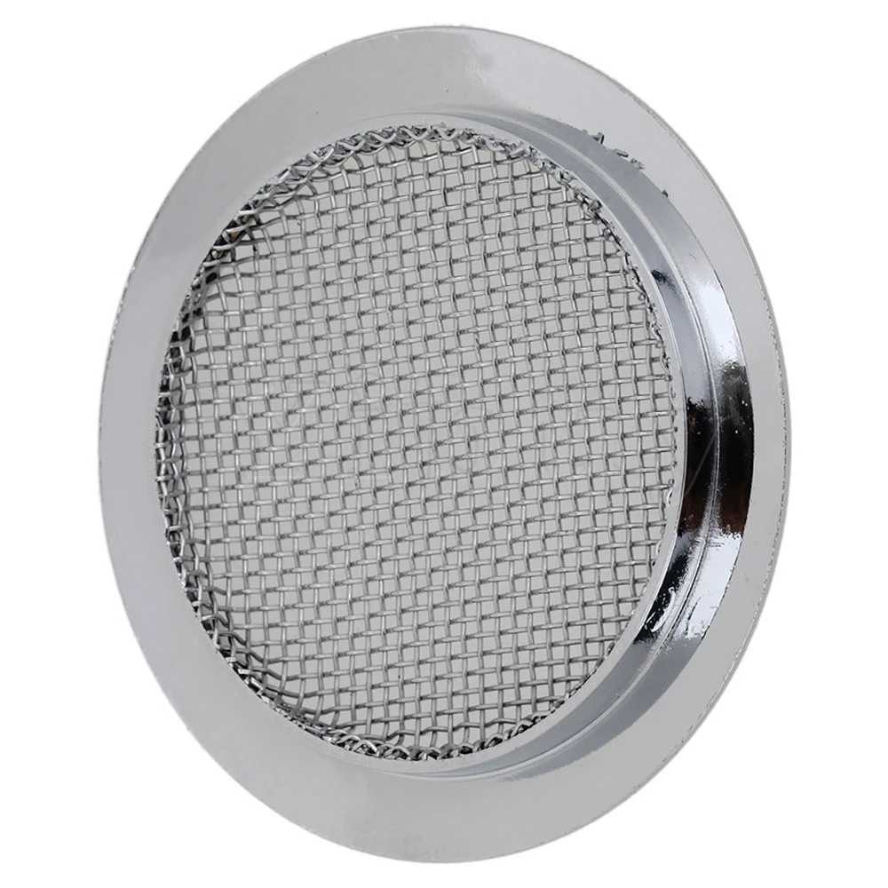 Yibuy-cubierta de agujero de sonido de aleación, rejilla de altavoz para resonador Dobro, guitarra cromada, 6cm, 5 uds.