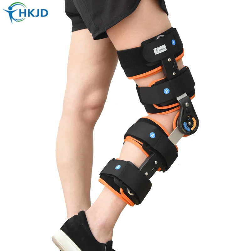 Adjustable angle Knee pads Sports Knee Brace Support Orthopedic Hinged Splint Wrap Sprain Post-Op Hemiplegia Flexion/Extension