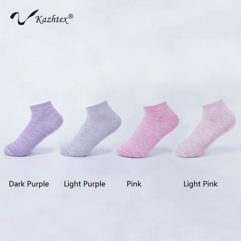 Silver Fiber Antibacterial Ankle Socks for Women, Casual Socks, Anti-Static Deodorization, Candy Color, C316243B, Kazhtex