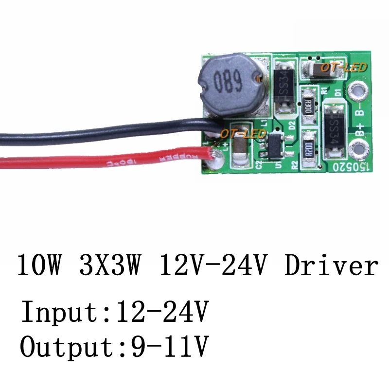 5PCS 10PCS 12V 24V 10W LED Driver for 3x3W 9-12V 900mA high Power 10w led chip transformer for spot light/flood light