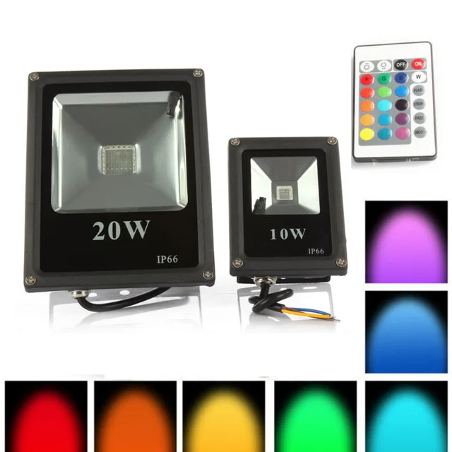 6pcs RGB Led Flood Light Outdoor Waterproof IP65 10W 20W 30W 50W AC85-265V Led Spotlight Led Floodlight Landscape lighting