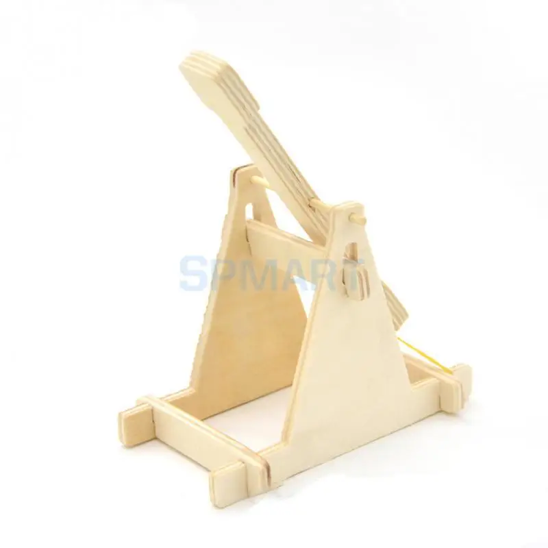 DIY ASSEMBLY ไม้ Trebuchet Catapult รถชุดเด็กการทดลองทางวิทยาศาสตร์ขนาดเล็กทางกายภาพการประดิษฐ์ของเล่นของขวัญ