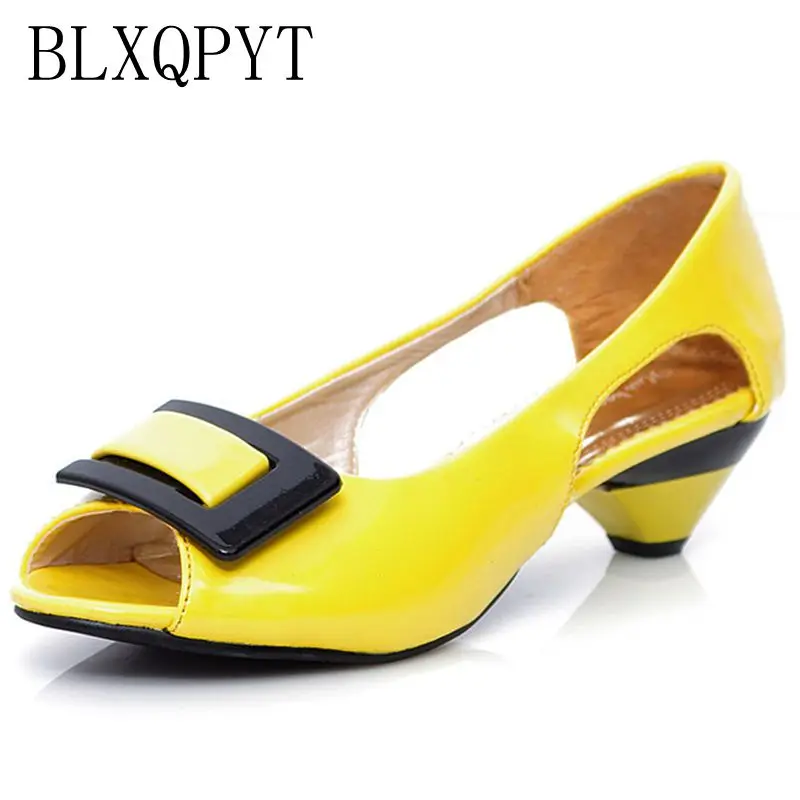 Big Size Sale 34-43 Small Wedge Peep Toe Multi Color Summer Women Sandals Leather Cone Med Heels Casual Shoes H9-2