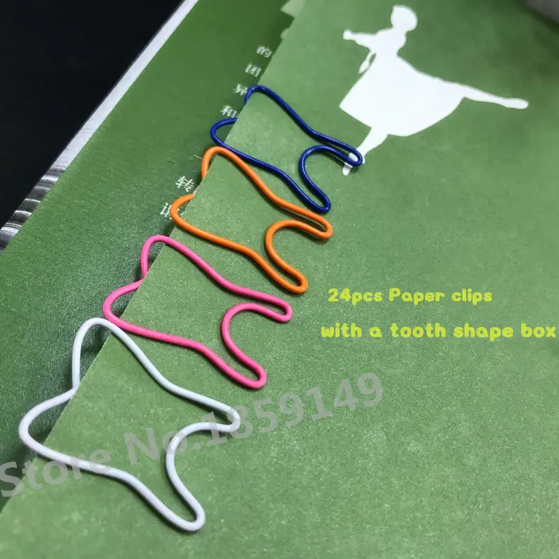 

24pcs Tooth Shape Metal Paper Clips Deantal Binder Bookmark Note Memo Ticket Clip Dentist Gift Creative Stationery Supplies