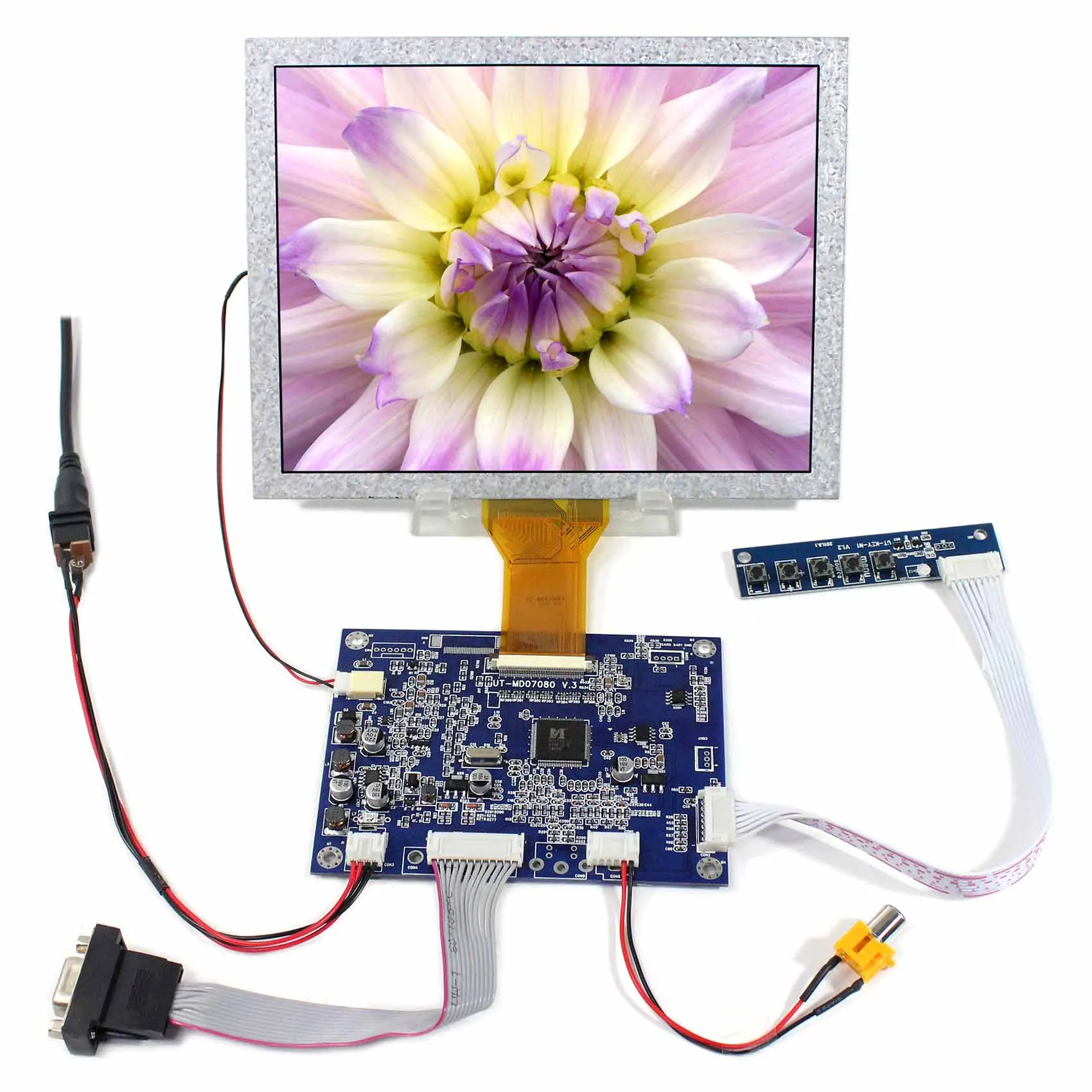 

VGA AV LCD Controller Board VS-MD07080V.2+8inch EJ080NA-05A 800x600 LCD Screen