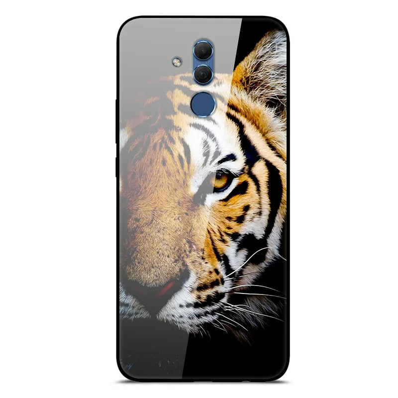 Mate20 Lite Case on For Huawei Mate 20 Lite Cases 6.3 Tempered Glass Silicone Bumper +Hard PC Glass Back Cover Phone Cases Coque
