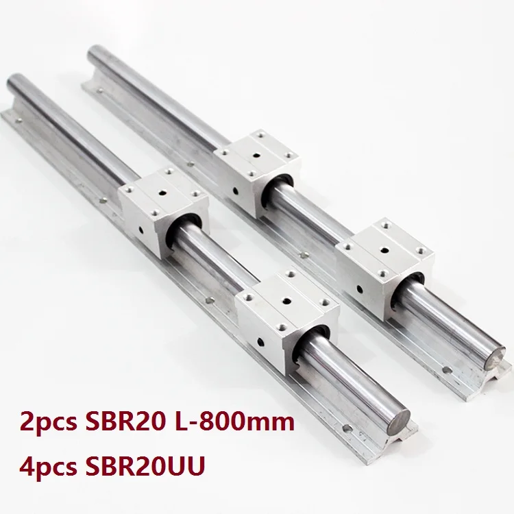 

2pcs SBR20 L-800mm support rail linear guide + 4pcs SBR20UU linear bearing blocks for CNC router parts