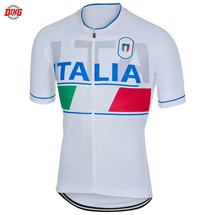 Italy TEAM ITALIA NEW white cycling jersey set ropa Ciclismo men short sleeve team bike wear jersey set  bib shorts Gel Pad MTB