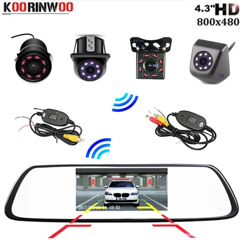 

Koorinwoo CCD Night Vison Rear View Backup IR Camera With 4.3 inch Color LCD Car Video Monitor Kit Car Auto Parking Assistance