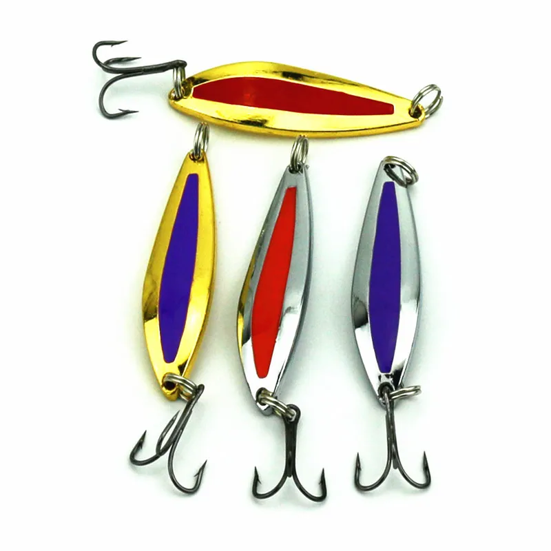 12PC/SET 3 type fishing lure spoon fishing tackle 5g 7g 10g Hard Lure spinner bait fish supplies metal lure free shipping