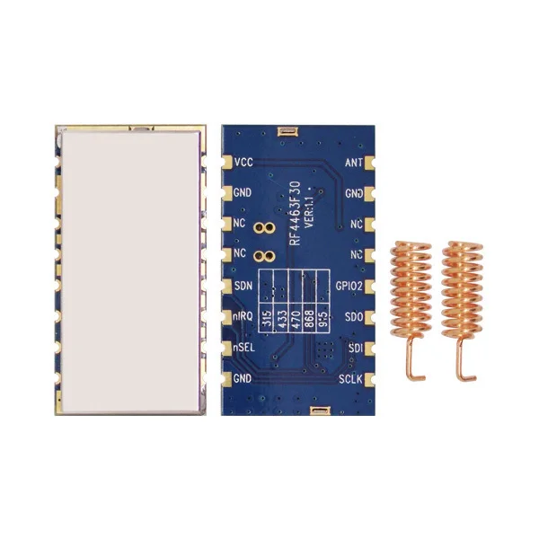 2 pcs/lot RF4463F30 1 W 30dBm RF Transmitter Modul sensitivitas tinggi (-122 dBm) Si4463 FSK 868 MHz Wireless Transceiver Modul