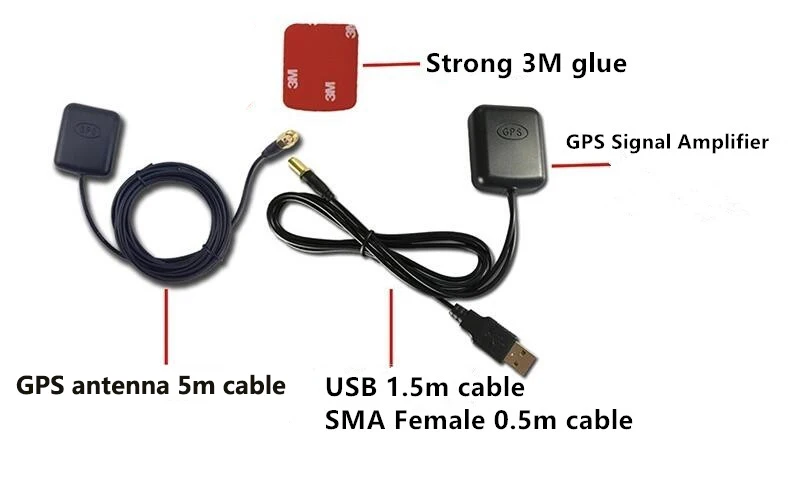 

1 комплект, усилитель сигнала GPS-навигации, 5 м