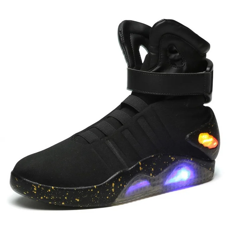 Volwassenen Usb Opladen Led Lichtgevende Schoenen Voor Mannen Fashion Light Up Casual Mannen Terug Naar De Toekomst Gloeiende Sneakers gratis Verzending