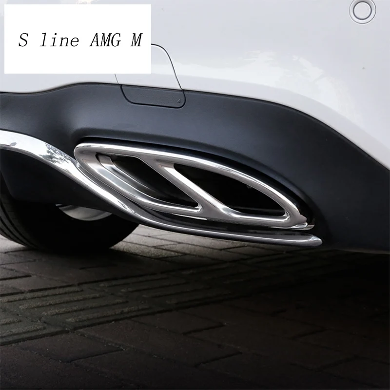 

Car Styling Tail Throat Exhaust Pipe Decoration Cover Sitcker Trim For Mercedes Benz GLE W166 GLS X166 Interior Auto Accessories