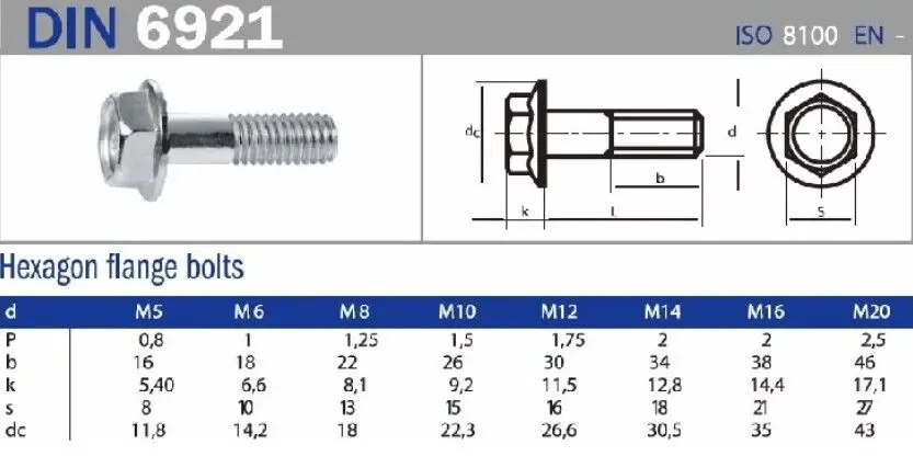 M8 x 1.25 x 30mm Flanged Bolt, Titanium, drilled for safety wire.  although full thread  Hex Head Flange Bolt Screw for racing