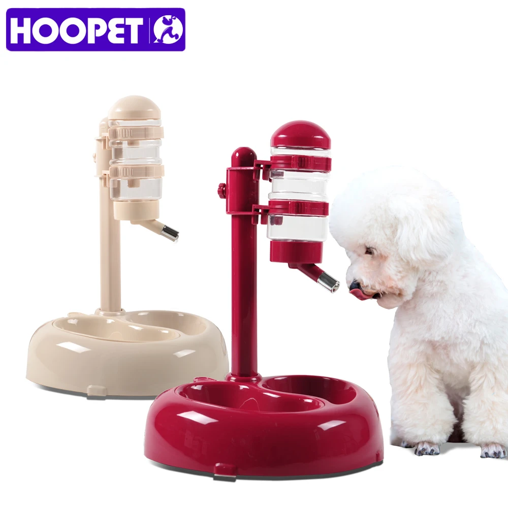 HOOPET Advanced Pet Dogs Drinking Rotatable and Lift Cats Food Bowl Convenience Clean White Red